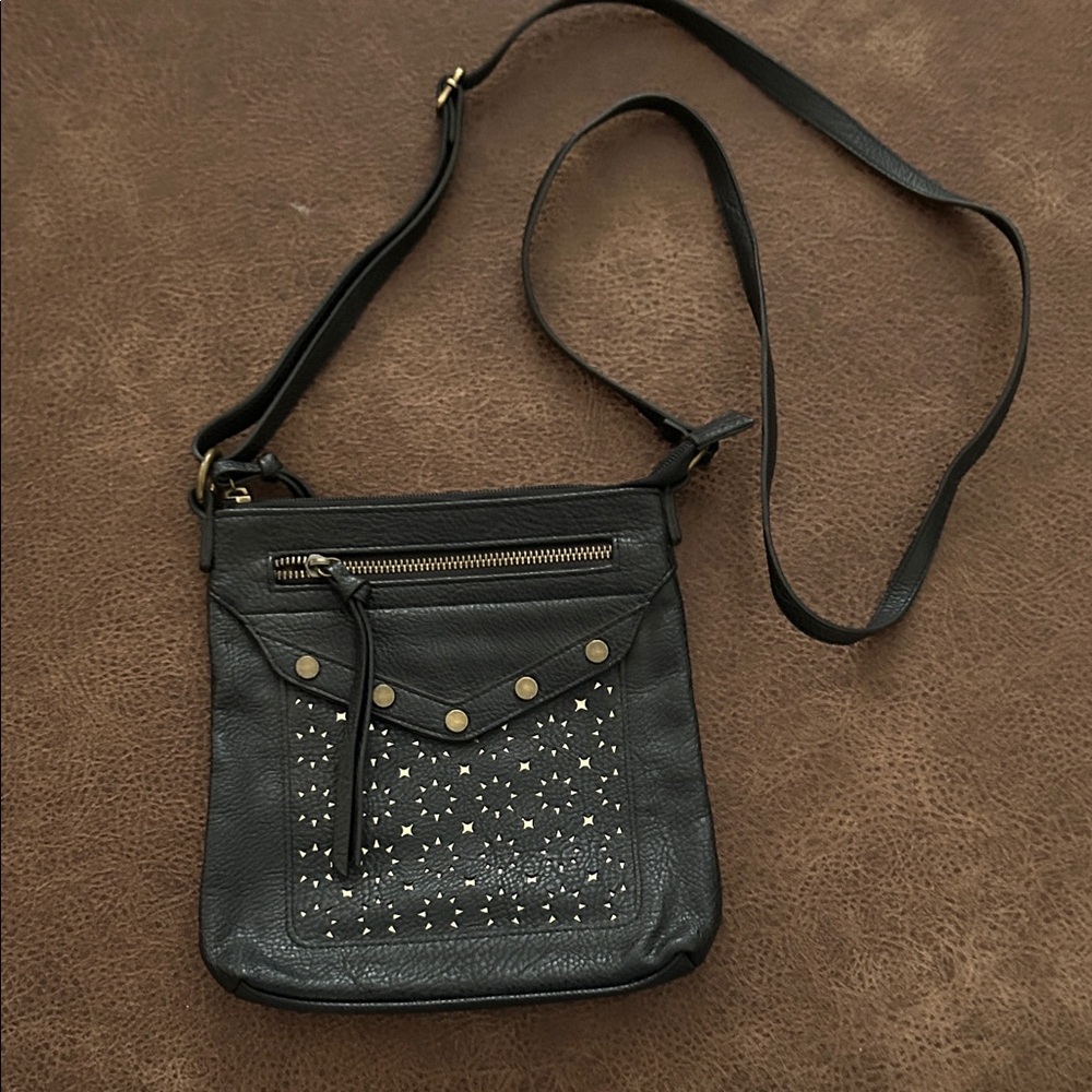 Jessica Simpson Black Star-Studded Crossbody Bag